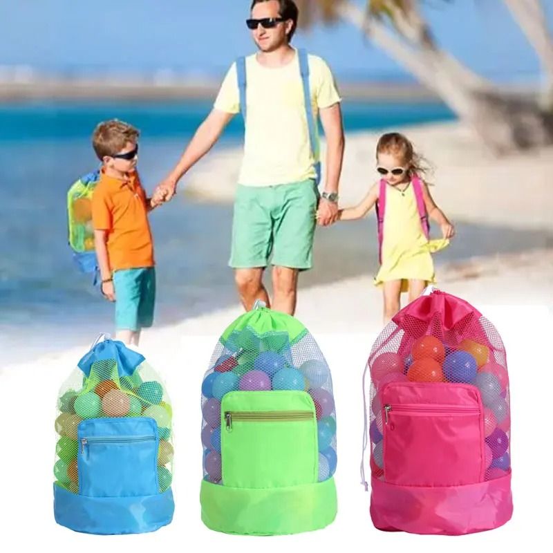 Foldable Mesh Beach Storage Backpack 0
