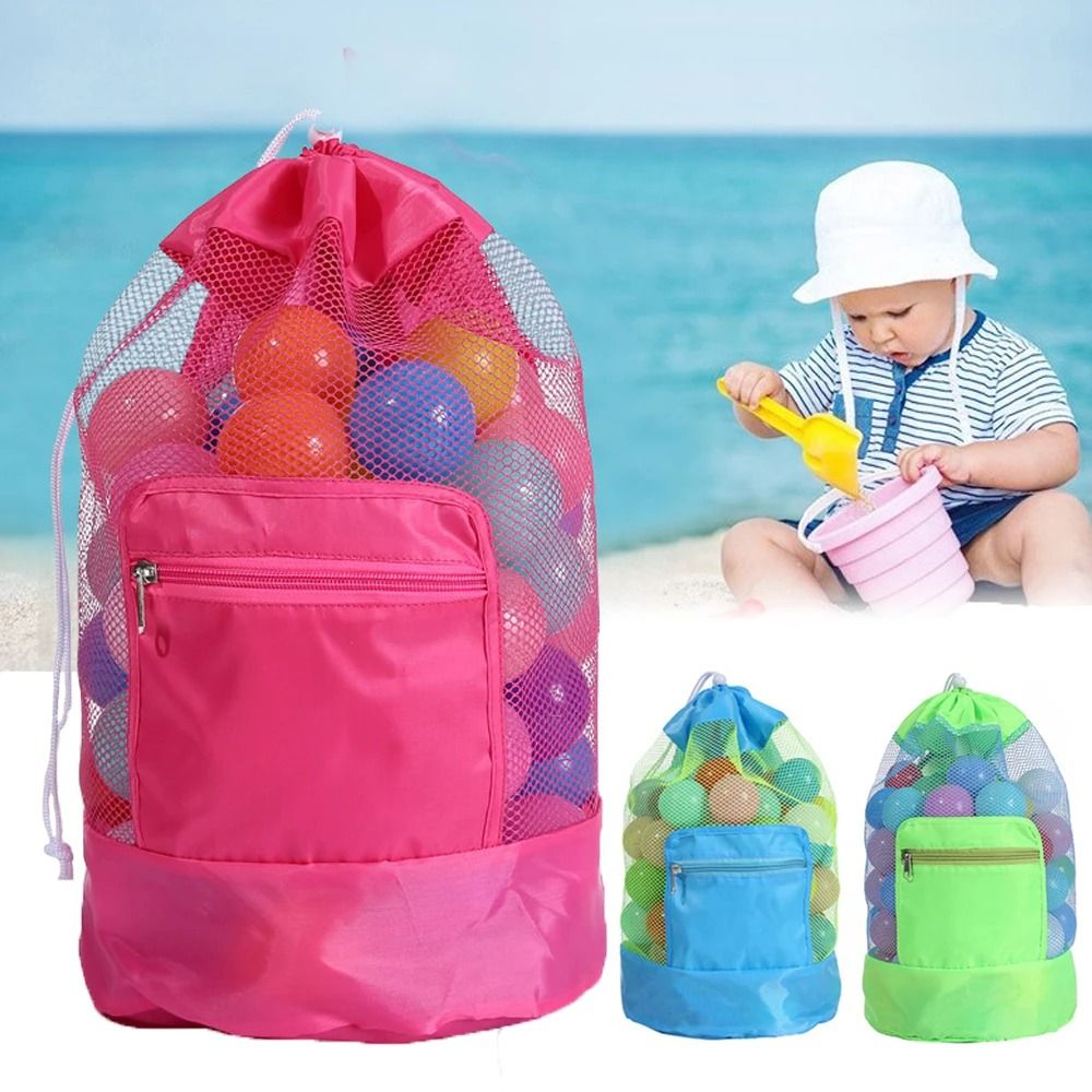 Foldable Mesh Beach Storage Backpack 2