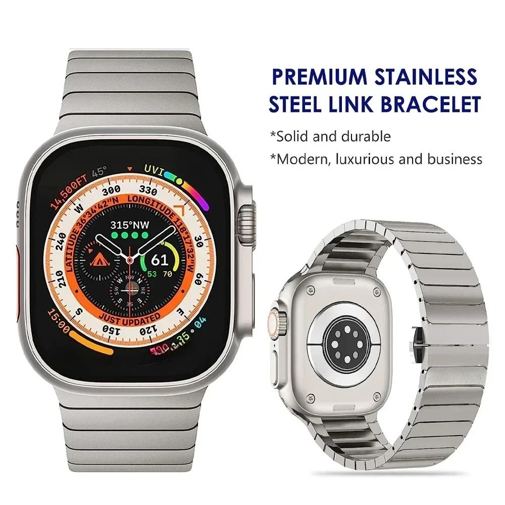 Titanium Tone Stainless Steel Link Bracelet 1