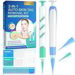 2-in-1 skin tag removal tool kit with cleansing swabs