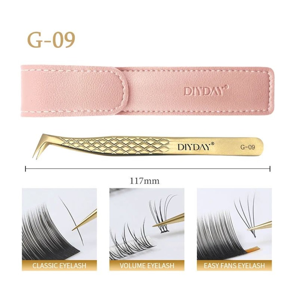 Precision Anti Slip Eyelash Extension Tweezers with Stainless Steel Fiber Tip.