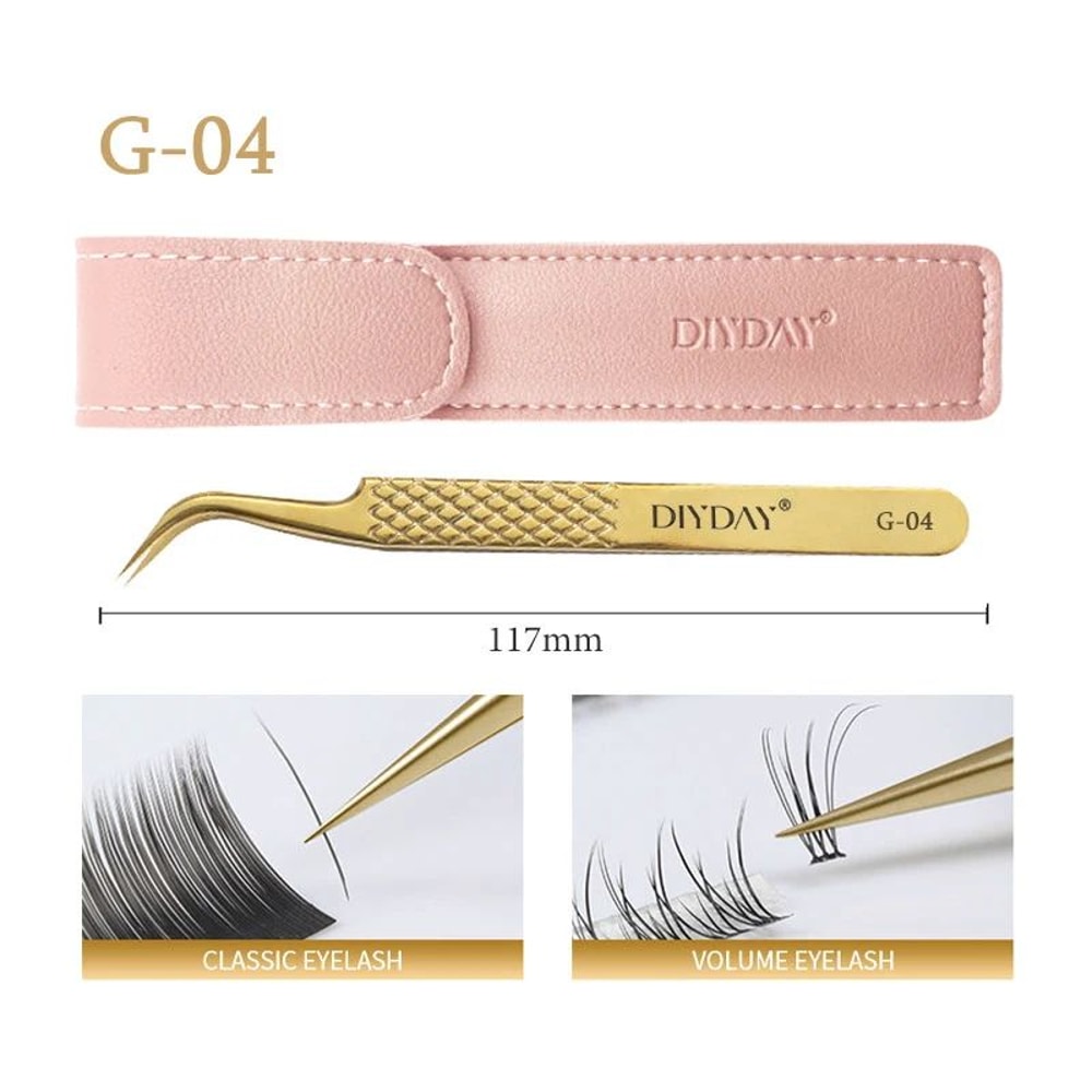 Precision Anti Slip Eyelash Extension Tweezers with Stainless Steel Fiber Tip.