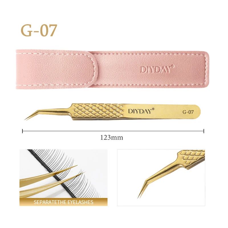 Precision Anti Slip Eyelash Extension Tweezers with Stainless Steel Fiber Tip.