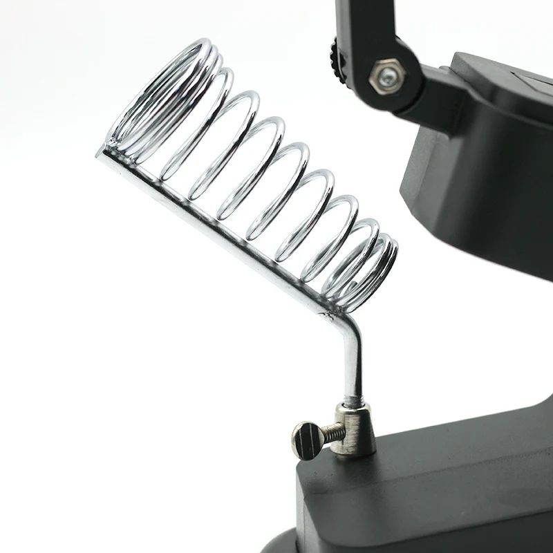 LED Light Magnifying Glass Soldering Stand With Adjustable Clips 2