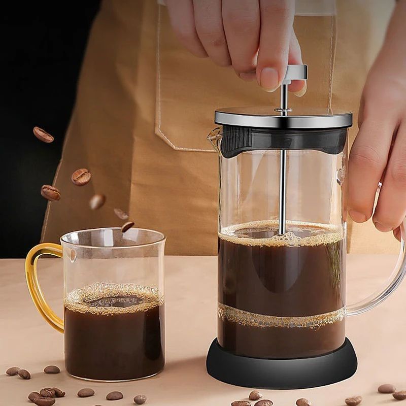 Glass French Press Coffee Maker With Stainless Steel Filter 1
