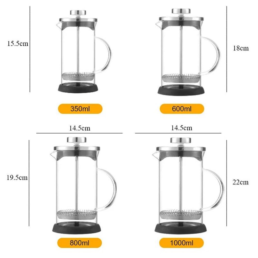 Glass French Press Coffee Maker With Stainless Steel Filter 5
