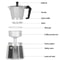 Aluminum Moka Coffee Pot For Home Office And Outdoor Brewing 2