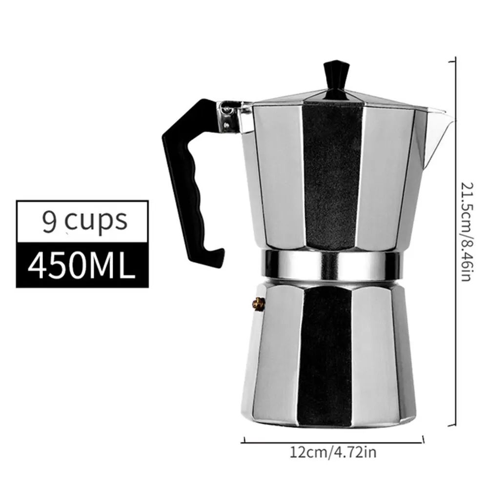Aluminum Moka Coffee Pot For Home Office And Outdoor Brewing 10