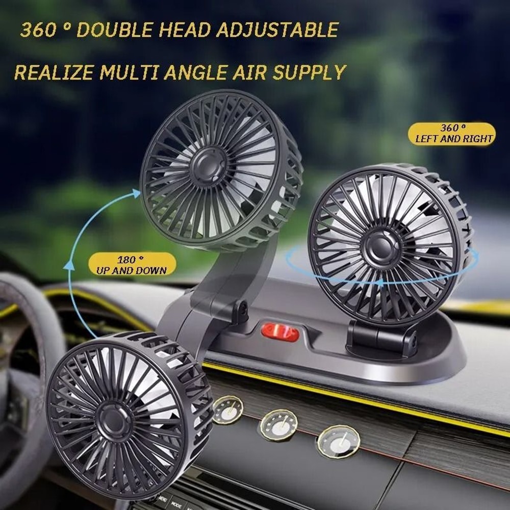 Dual Head Adjustable Vehicle Cooling Fan 3