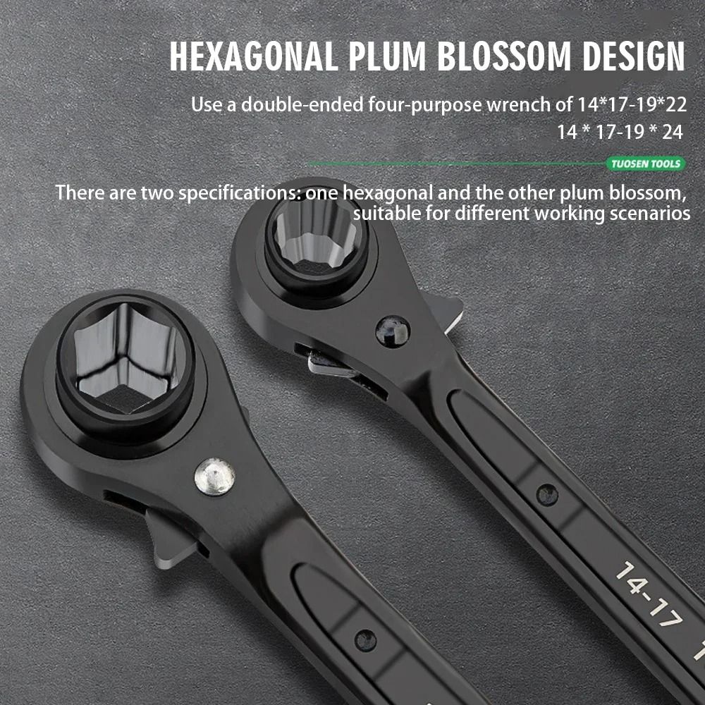 8 In 1 Dog Bone Ratchet Wrench 2