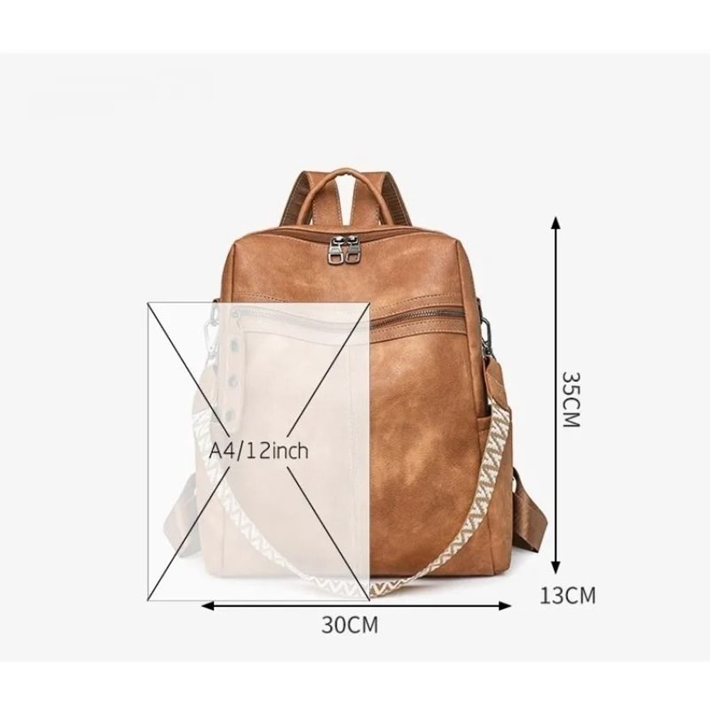 Retro Fashion PU Leather Travel Back Pack 4