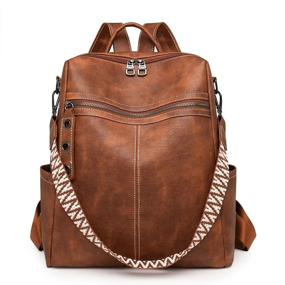 Retro Fashion PU Leather Travel Back Pack 6