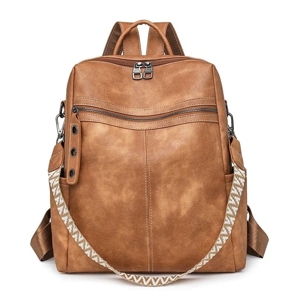Retro Fashion PU Leather Travel Back Pack 8