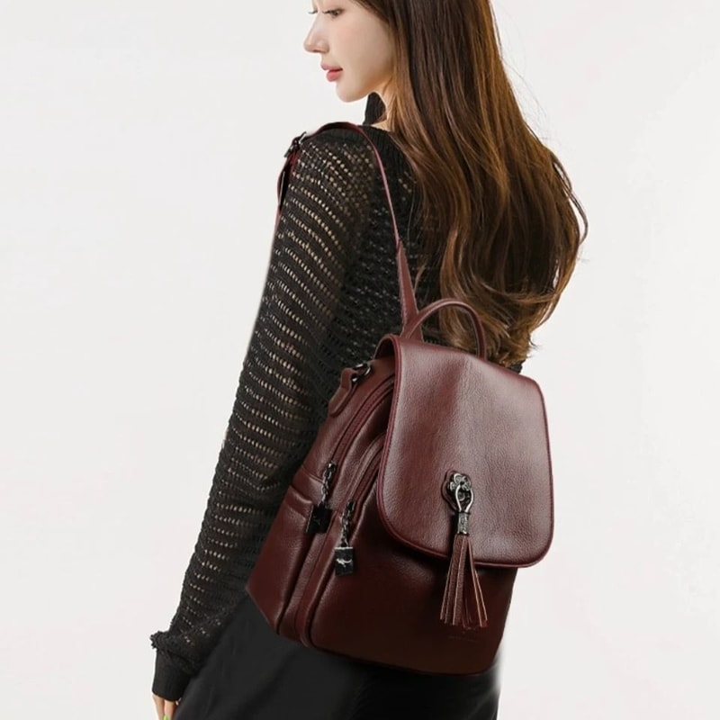 Genuine Leather Casual Commuter Back Pack 2