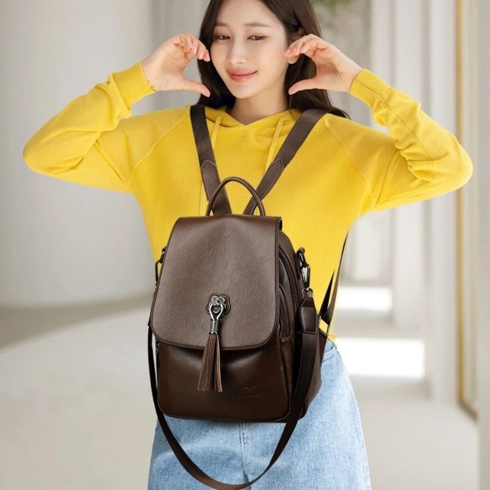 Genuine Leather Casual Commuter Back Pack 3