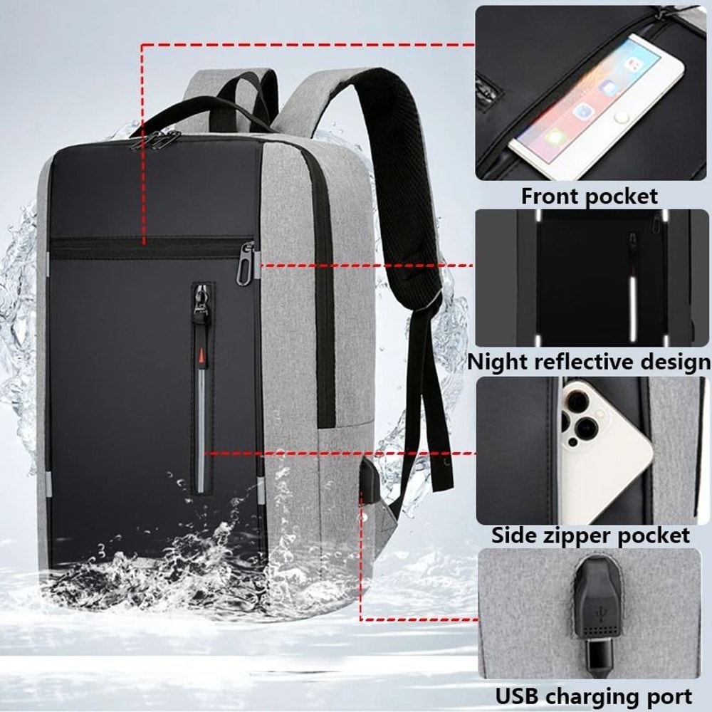 Waterproof Business USB Commuter Back Pack 0