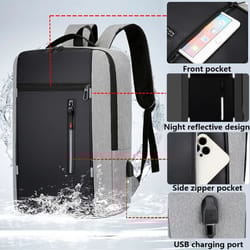 waterproof business usb commuter back pack