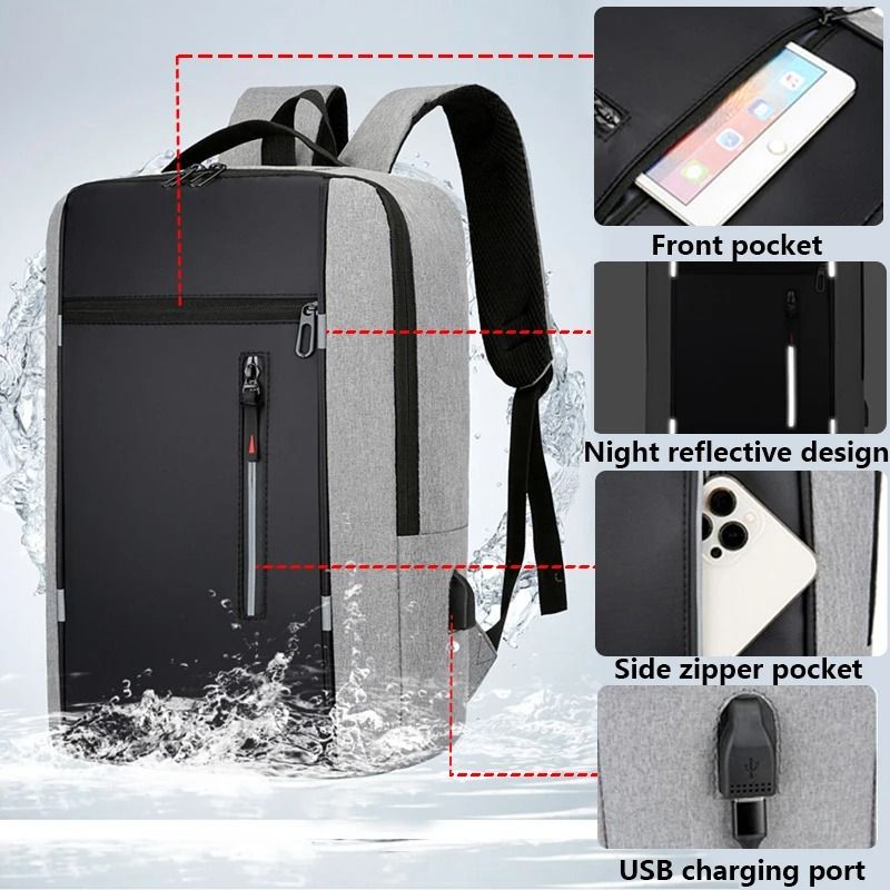 Waterproof Business USB Commuter Back Pack 0