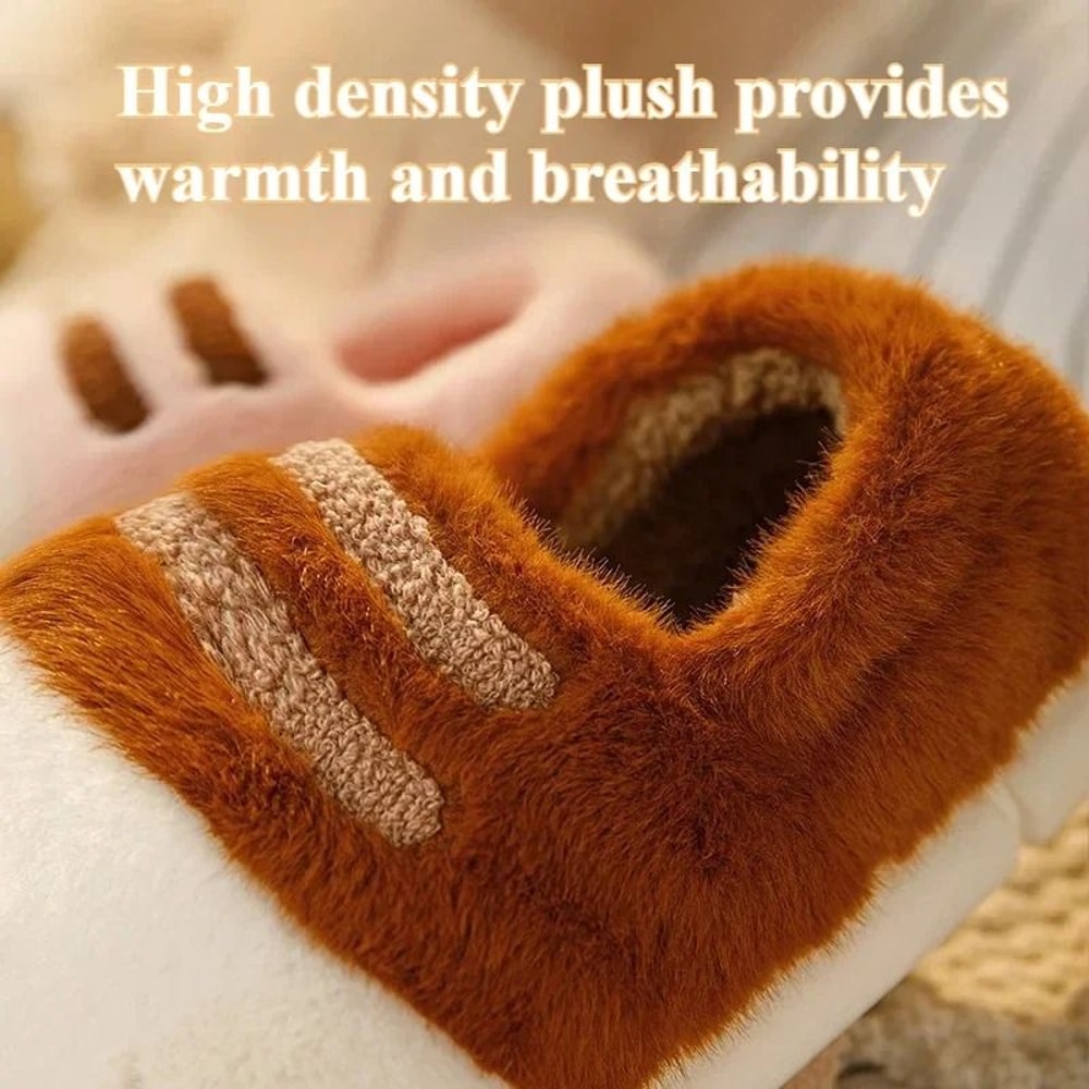 Winter Warm Cat Paw Plush Slippers 3