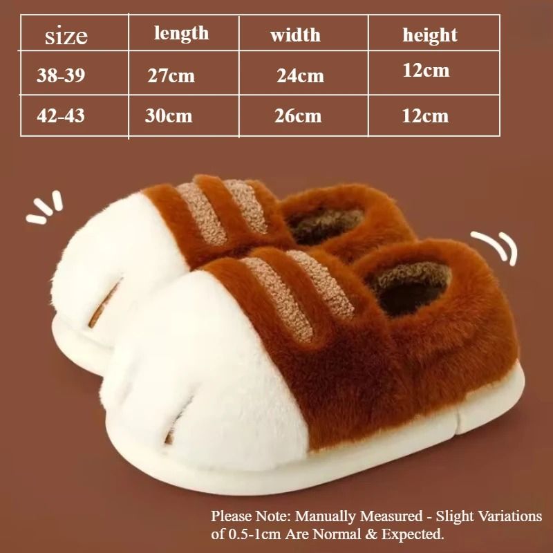 Winter Warm Cat Paw Plush Slippers 5