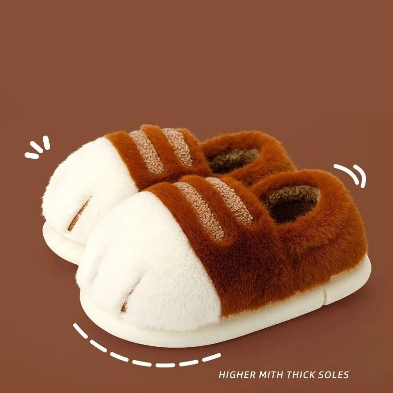Winter Warm Cat Paw Plush Slippers 6