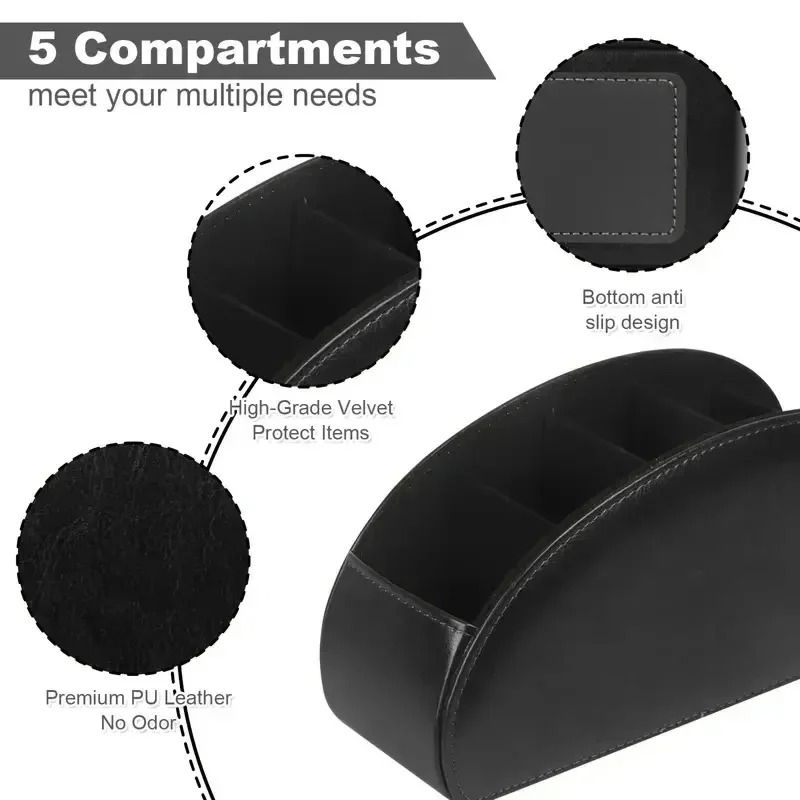 Premium PU Leather MultiCompartment Remote Organizer 2