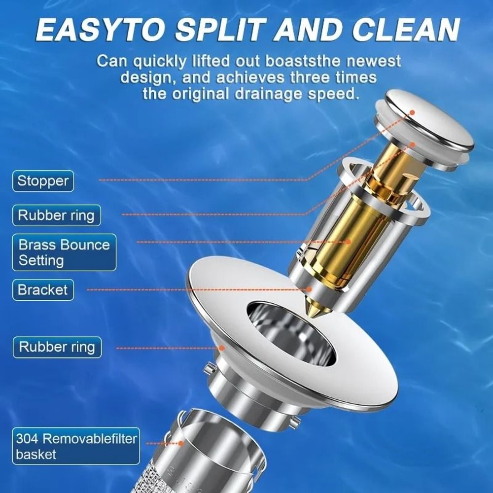 Professional Stainless Steel Pop Up Sink Drain Strainer 3