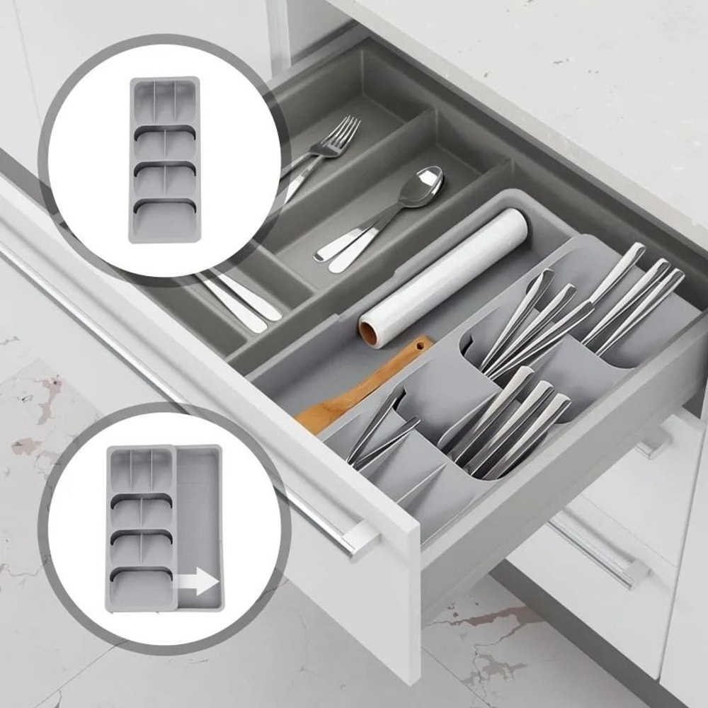 Modular Bamboo Culinary And Tableware Storage Tray 0