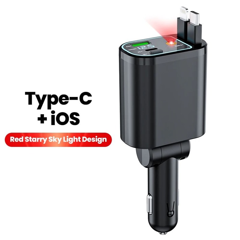 4 In 1 MultiProtocol Retractable Car Power Hub 7