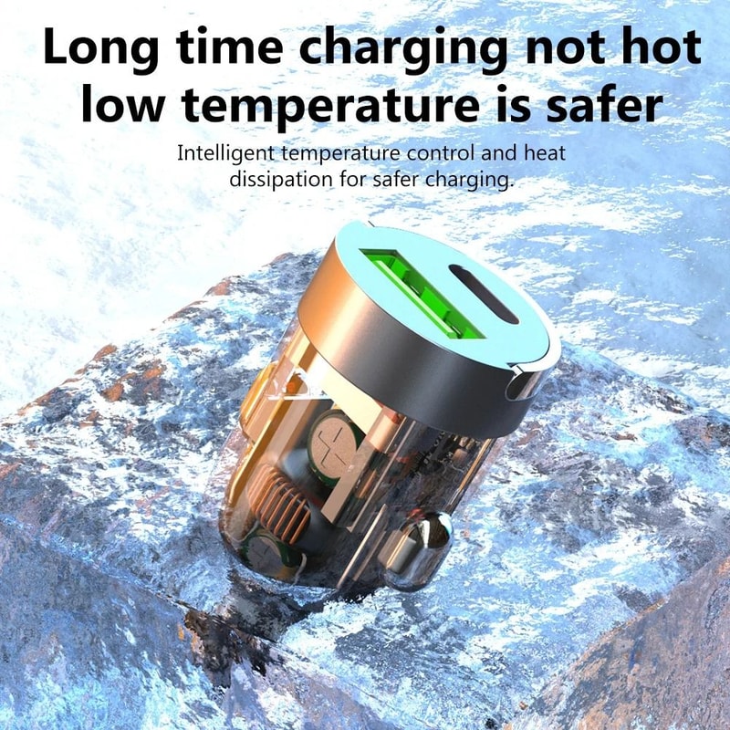 Elough 120W Transparent Fast Charging Car Adapter 4