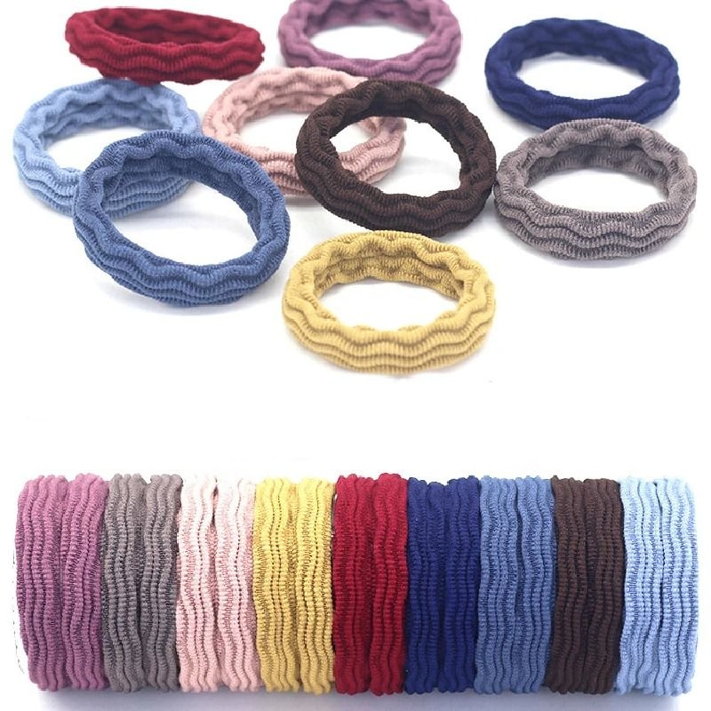 20 Piece High Elasticity Jacquard Pattern Hair Rope Set 5