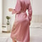 Elegant Floral Print Breathable Silk Loungewear Robe 1