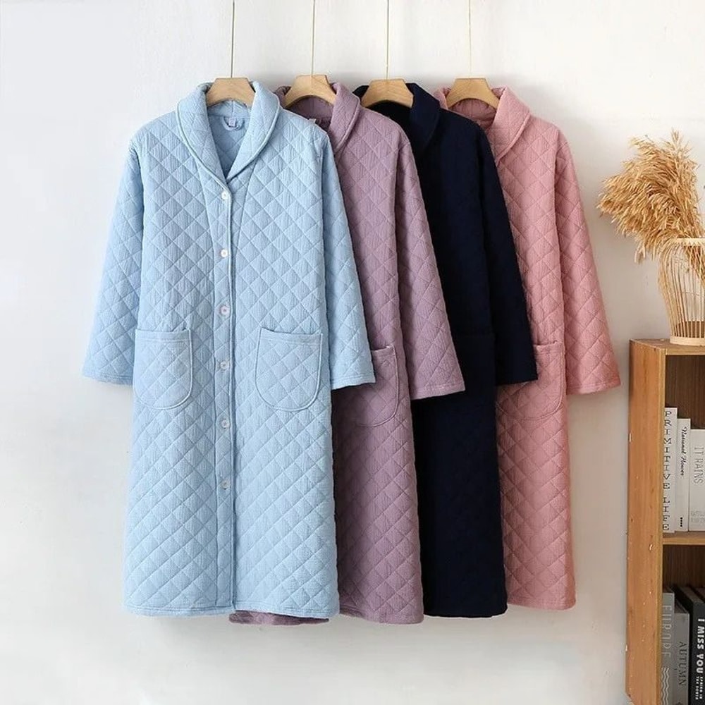 Autumn Winter Warm Cotton Filled Robe 0