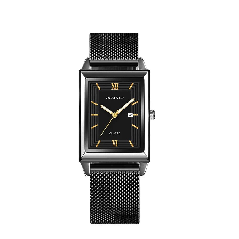 Luxury Fashion Gold Stainless Steel Wristwatch 9