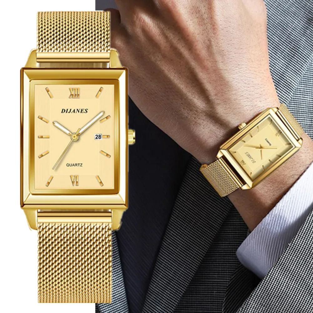 Luxury Fashion Gold Stainless Steel Wristwatch 0