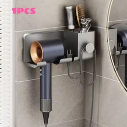 wall mounted multi-functional hair dryer & tool organizer