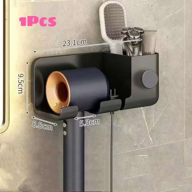 Wall Mounted MultiFunctional Hair Dryer Tool Organizer 14