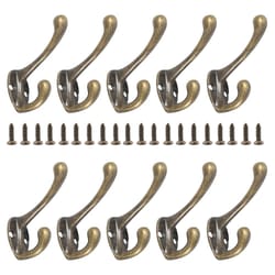 heavy duty wall mounted dual coat hook set