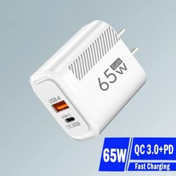 65w gan usb c super fast charging adapter