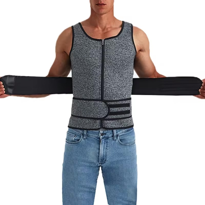 Mens Slimming Sauna Sweat Vest Fat Burner Waist Trainer For Core Shaping 3