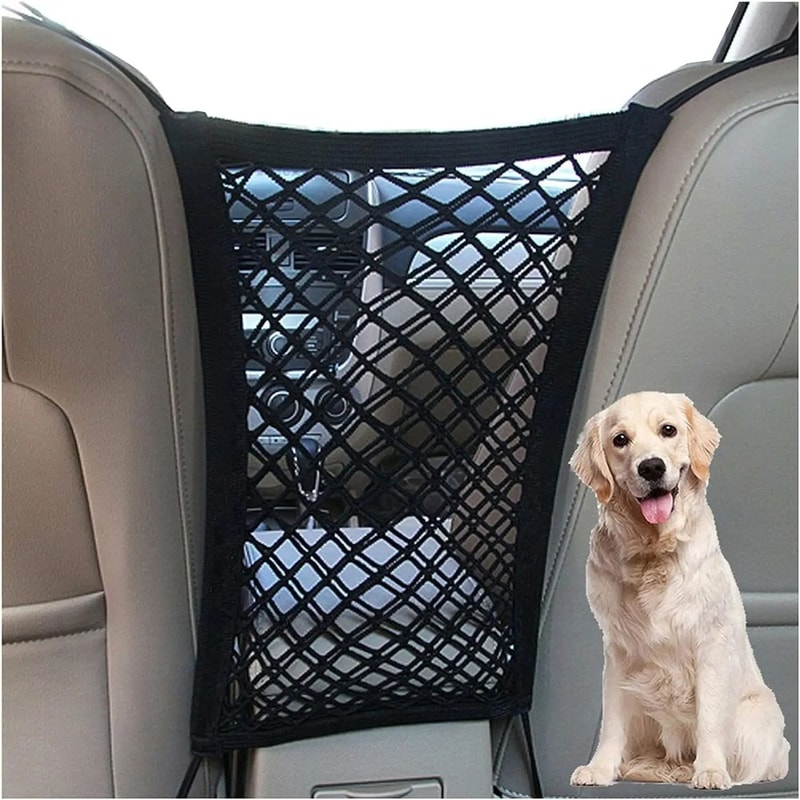 Automatic Safety Mesh Pet Car Barrier And Storage Bag 0