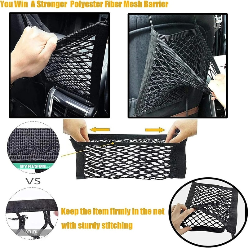Automatic Safety Mesh Pet Car Barrier And Storage Bag 2