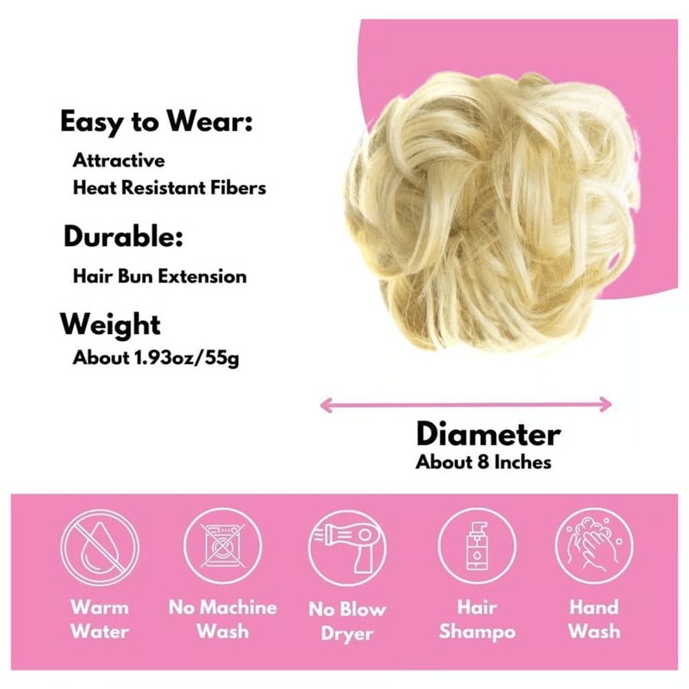 Romantic Rose Bun Hair Scrunchie Fashion Floral Hair Bun Accessory 13