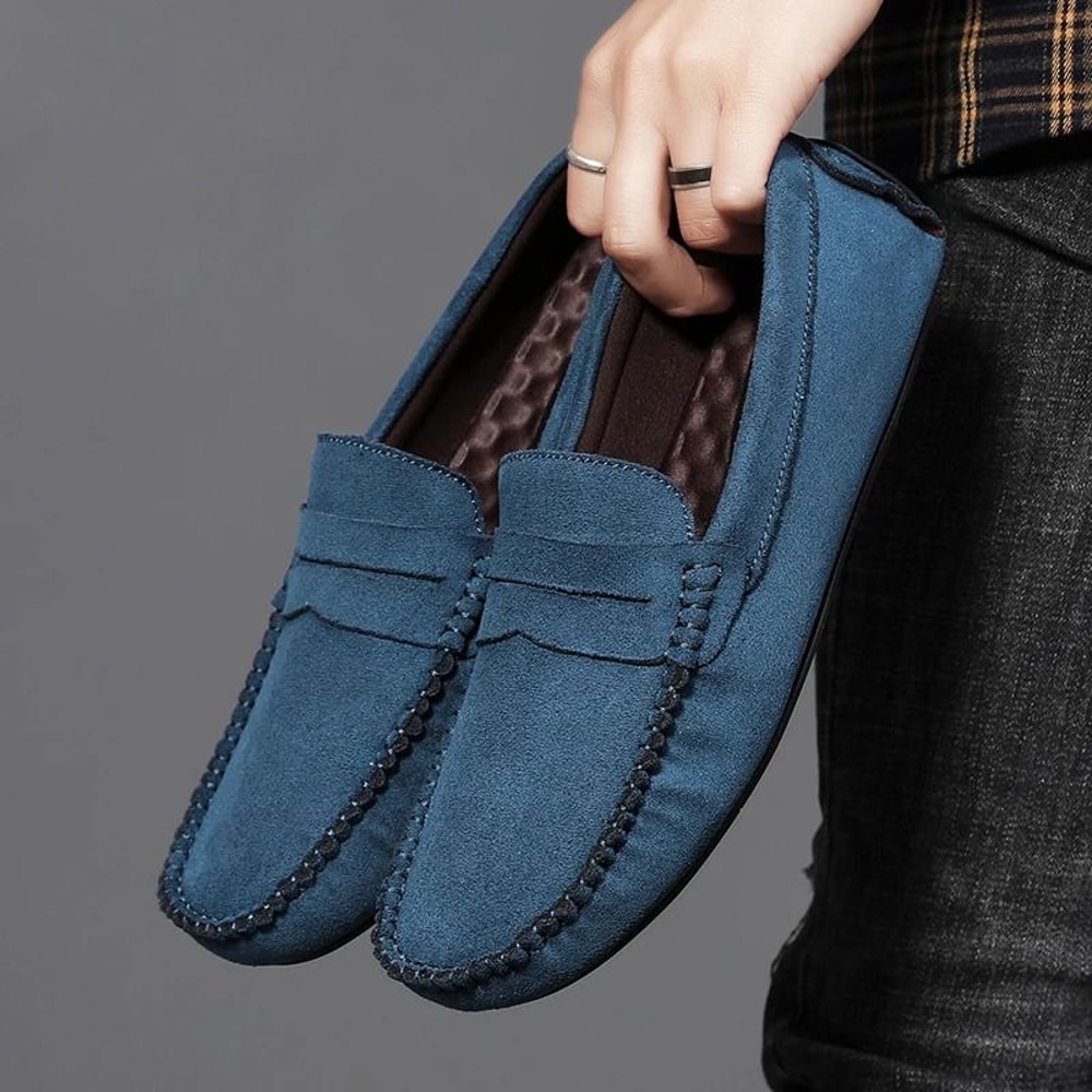 Mens Sophisticated Suede Walking And Driving Loafers 8