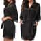 Womens Glossy Ice Silk Nightgown Robe 0