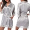 Womens Glossy Ice Silk Nightgown Robe 1