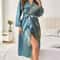 Womens Sophisticated Floral Silk Long Robe 6