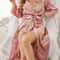 Womens Sophisticated Floral Silk Long Robe 9