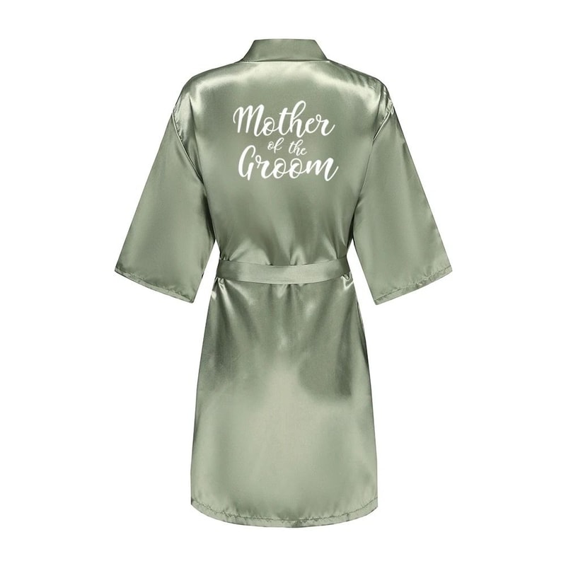 Womens Grass Green Bride And Bridesmaid Satin Robes 6