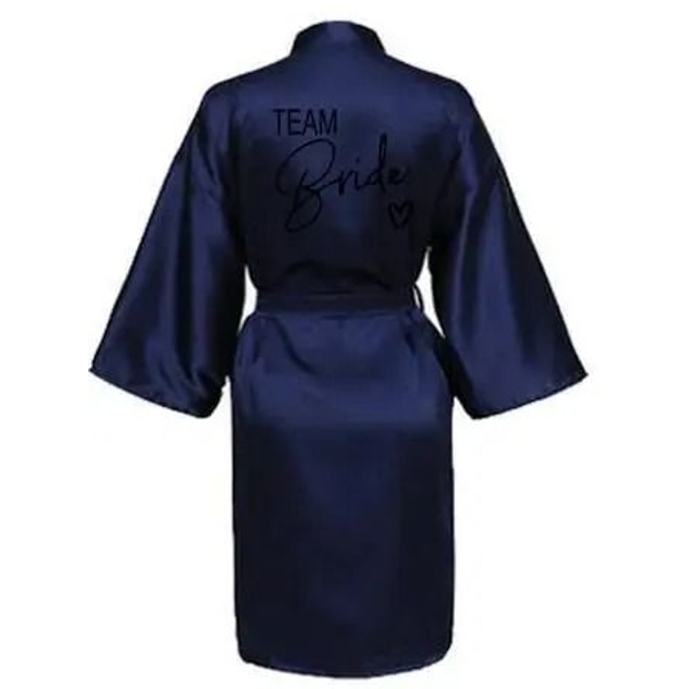 Womens Team Bride Satin Kimono Robe 3